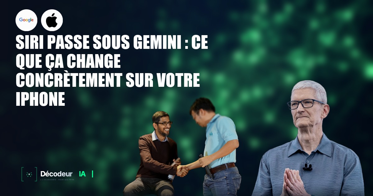 iPhone affichant le nouveau Siri propulsé par Gemini avec interface contextuelle