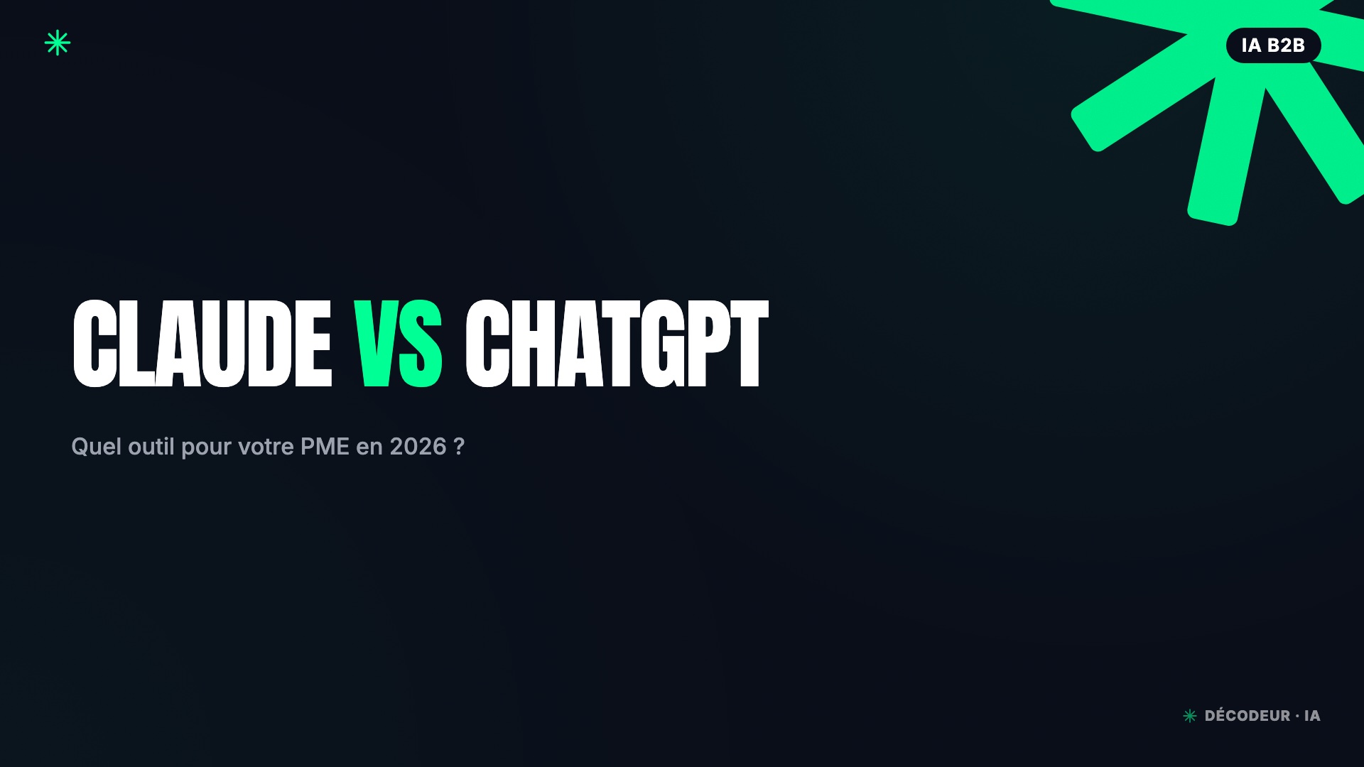 Logos Claude et ChatGPT côte à côte avec des icônes de workflows PME
