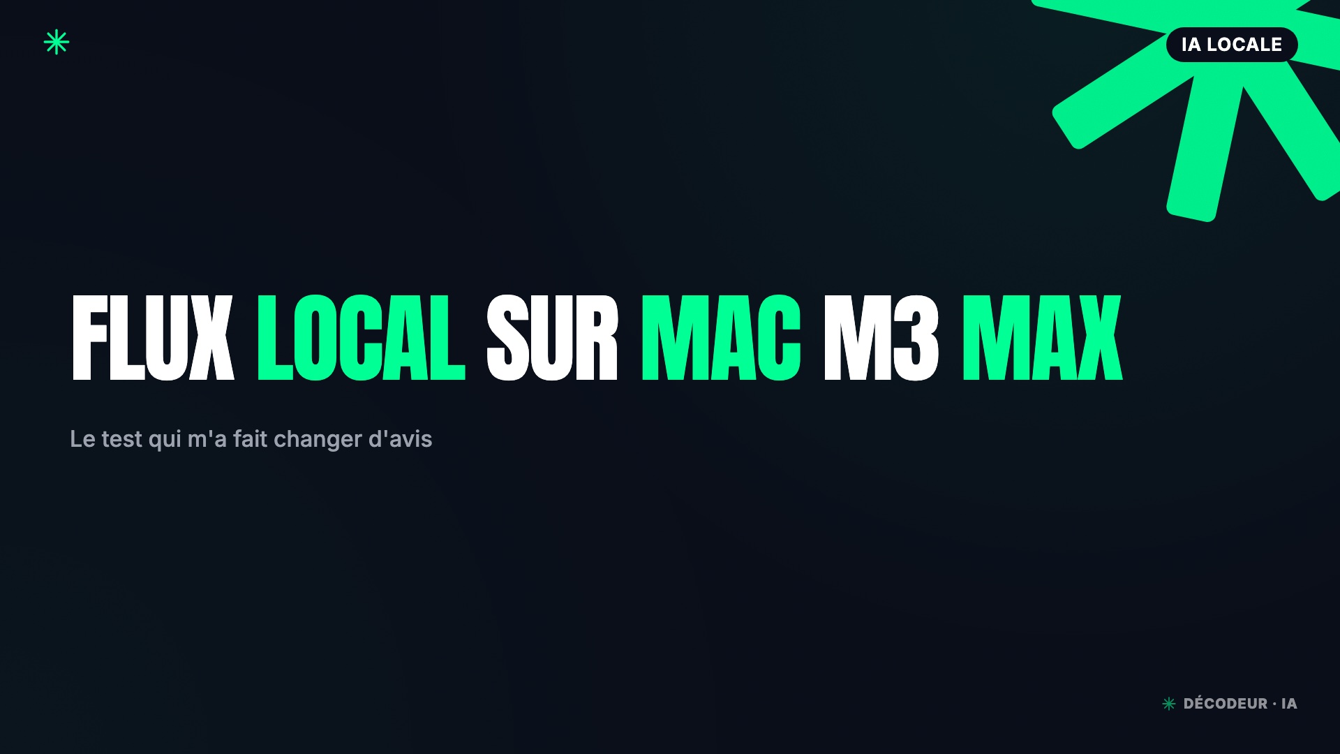 MacBook Pro M3 Max ouvert avec ComfyUI à l'écran, ventilateurs visibles, ambiance studio sombre