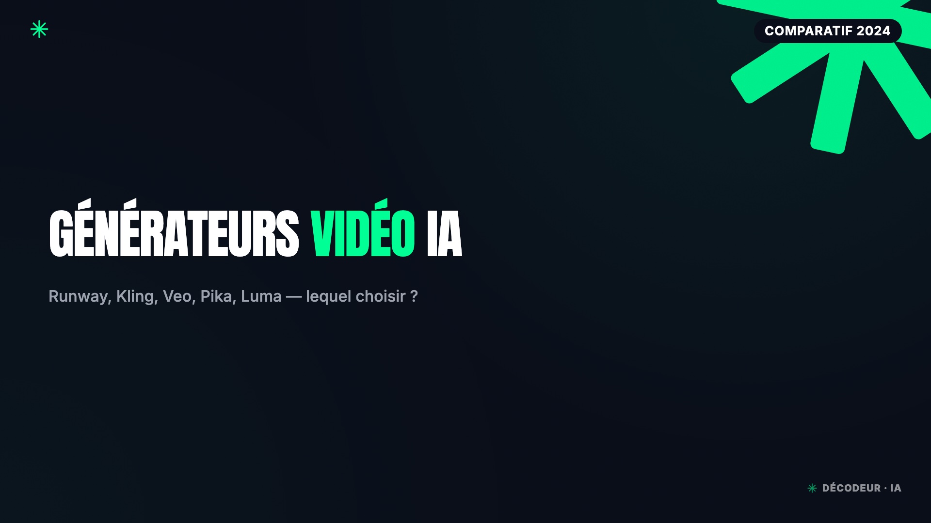 Comparaison visuelle de cinq interfaces de générateurs vidéo IA avec un chronomètre et des crédits affichés