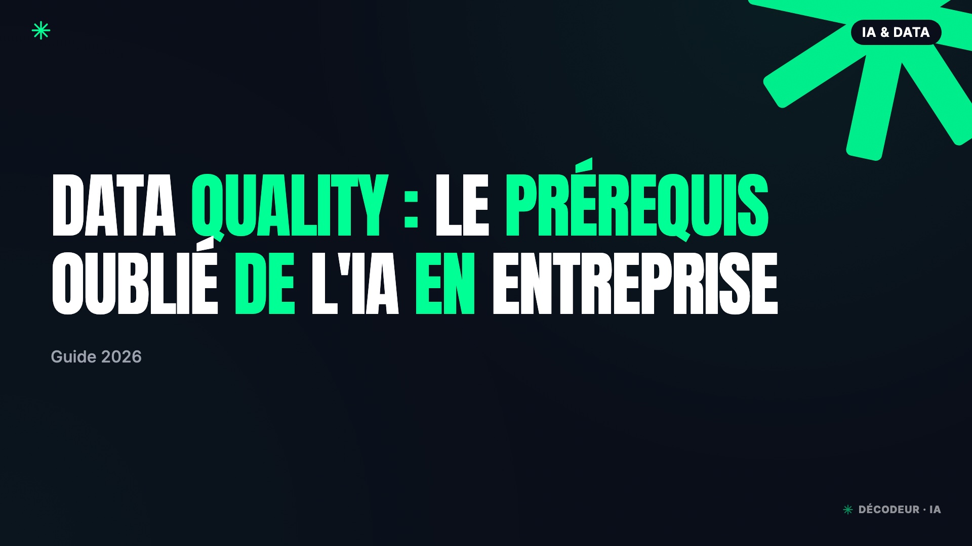 Écran d'ordinateur affichant un tableau de bord de qualité des données avec des indicateurs rouge et vert
