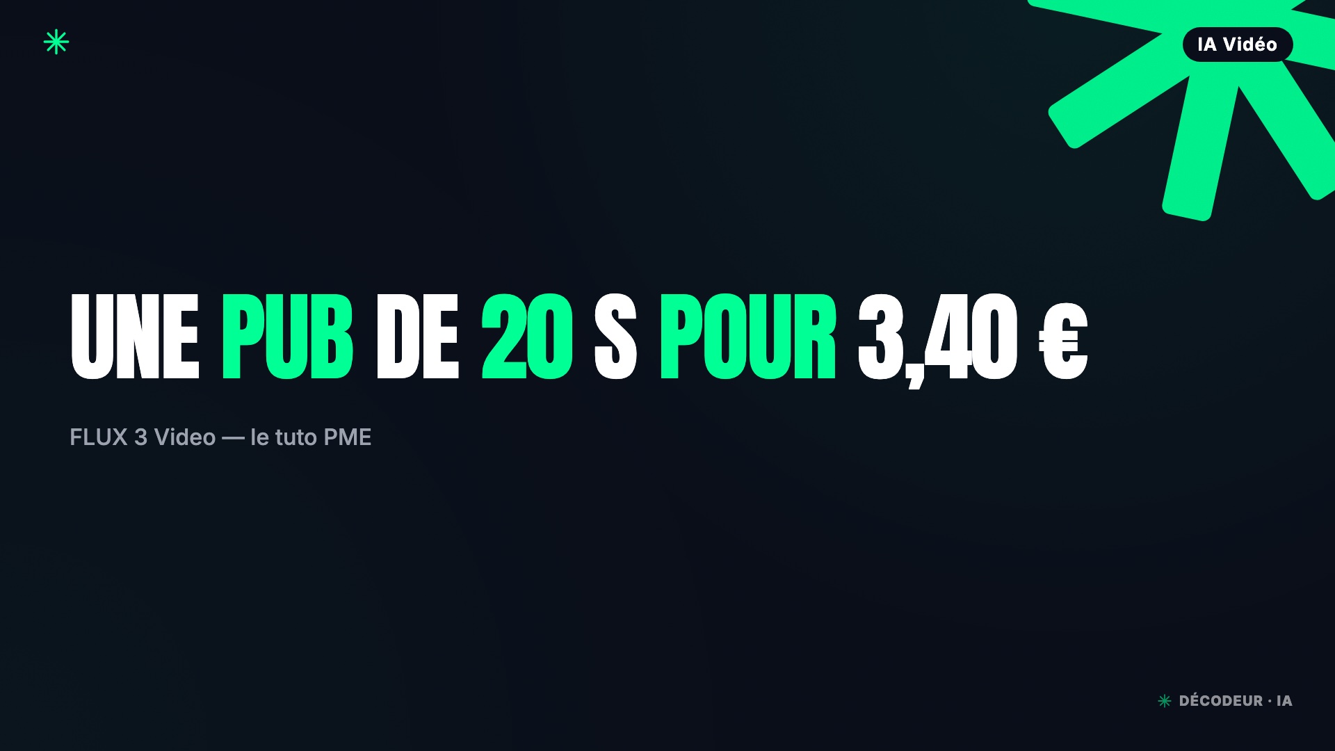 Interface de génération vidéo FLUX 3 Video avec forme d'onde audio synchronisée