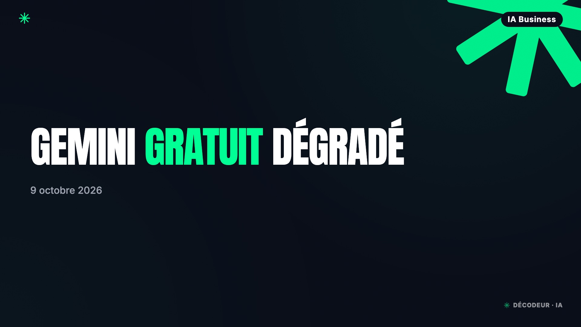 Gemini gratuit réduit à un modèle le 9 octobre : payer ou partir ?