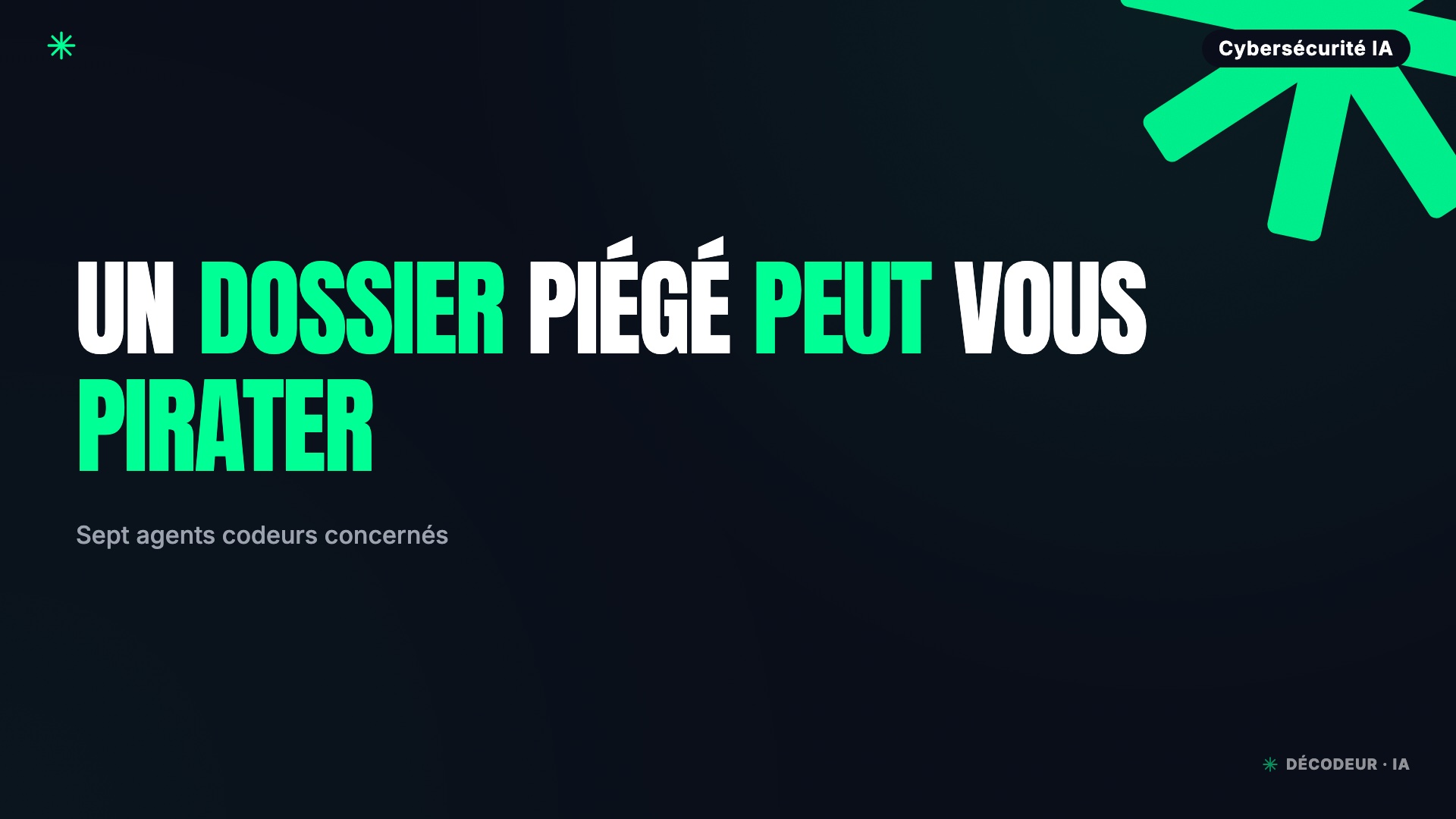 Terminal affichant un fichier .git/config piégé à côté d'un agent de code IA