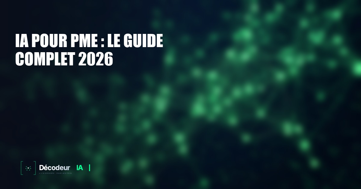 Tableau de bord IA dans un bureau de PME avec graphiques de performance