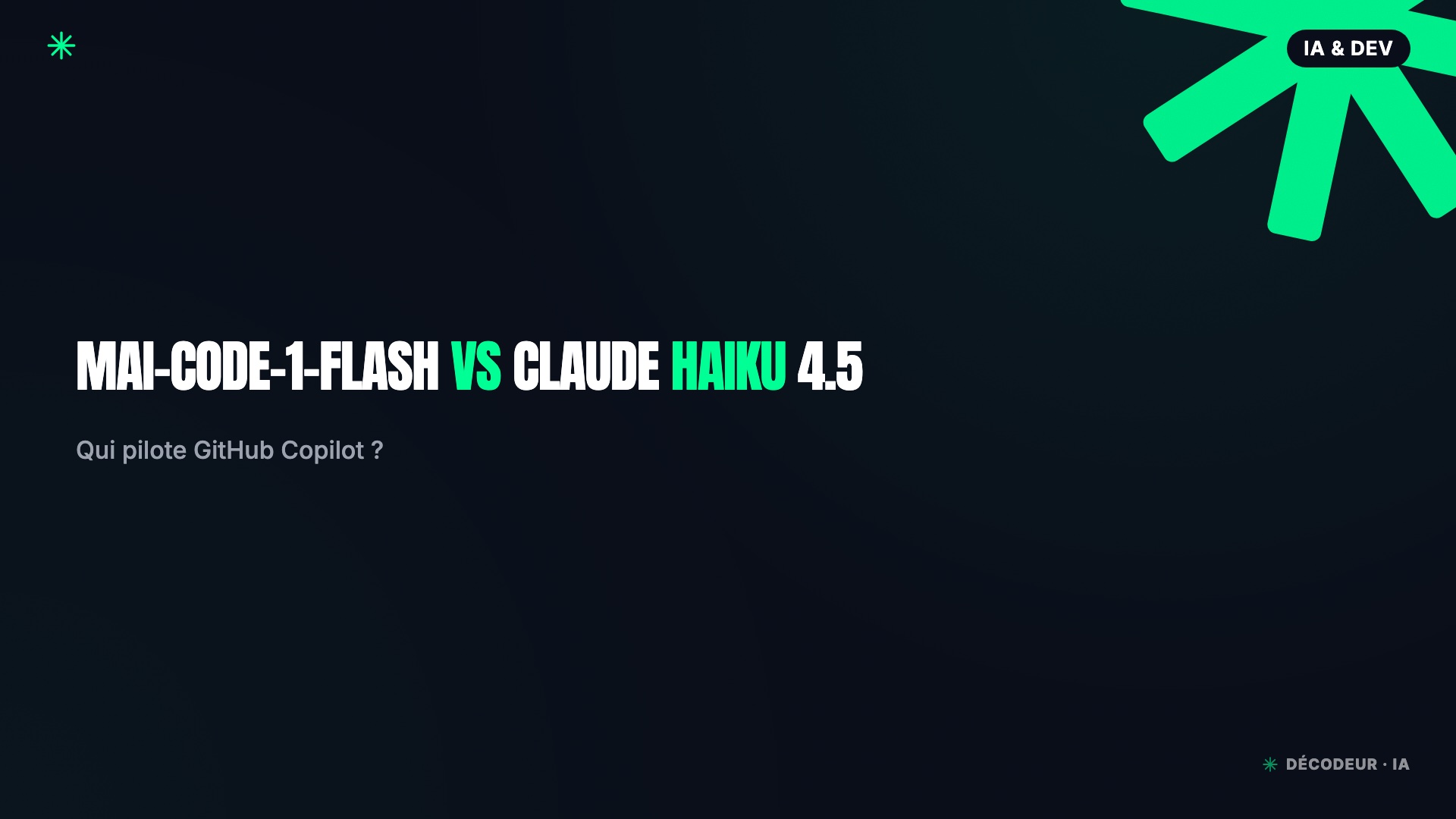 Logos Microsoft MAI et Anthropic Claude Haiku face à face sur écran VS Code
