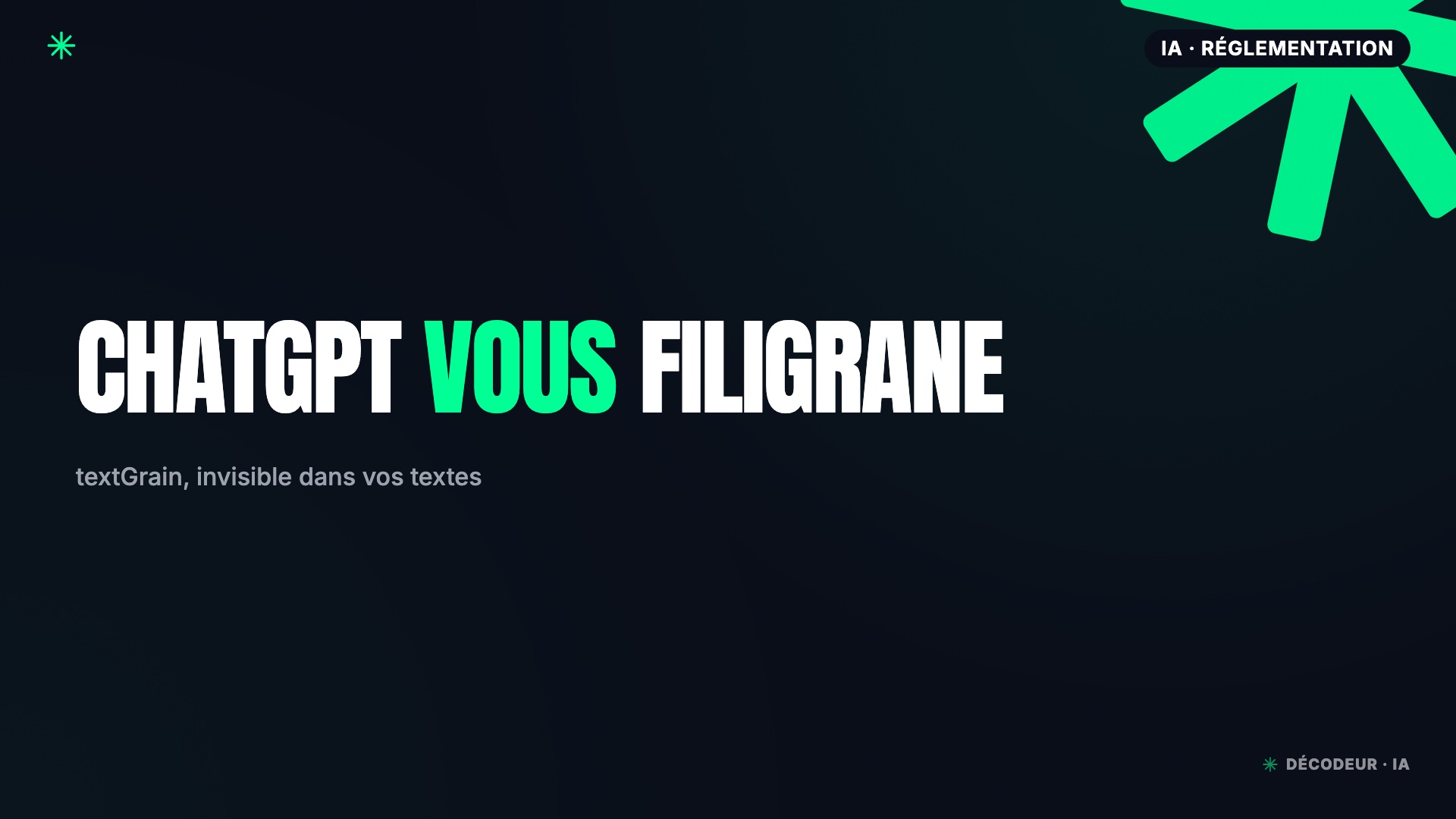Texte généré par IA avec motif de filigrane invisible en surimpression