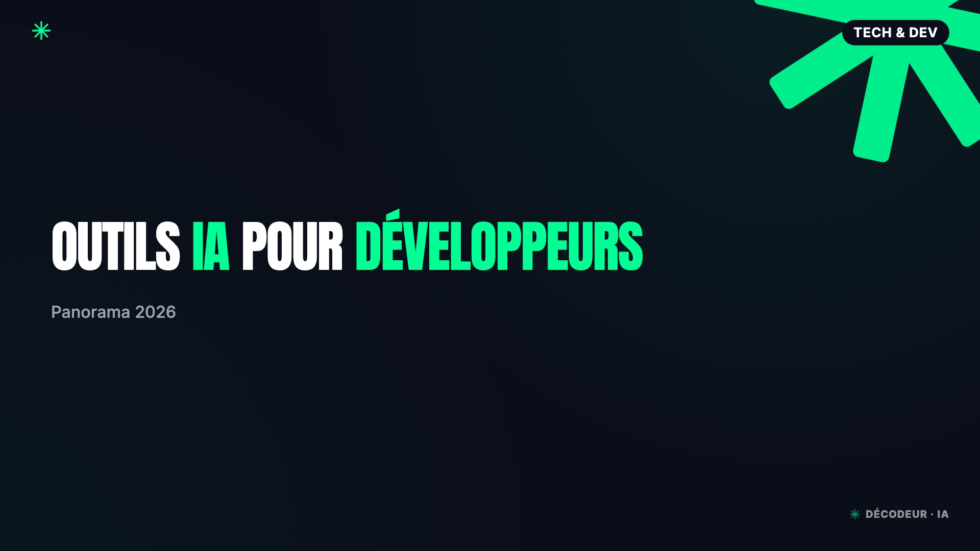 Panorama des outils IA pour développeurs en 2026 avec icônes d'IDE et d'agents
