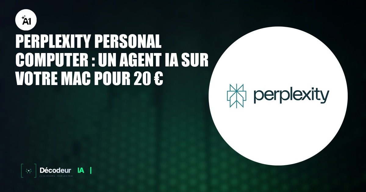Application Perplexity Personal Computer ouverte sur un MacBook avec la barre de commande active