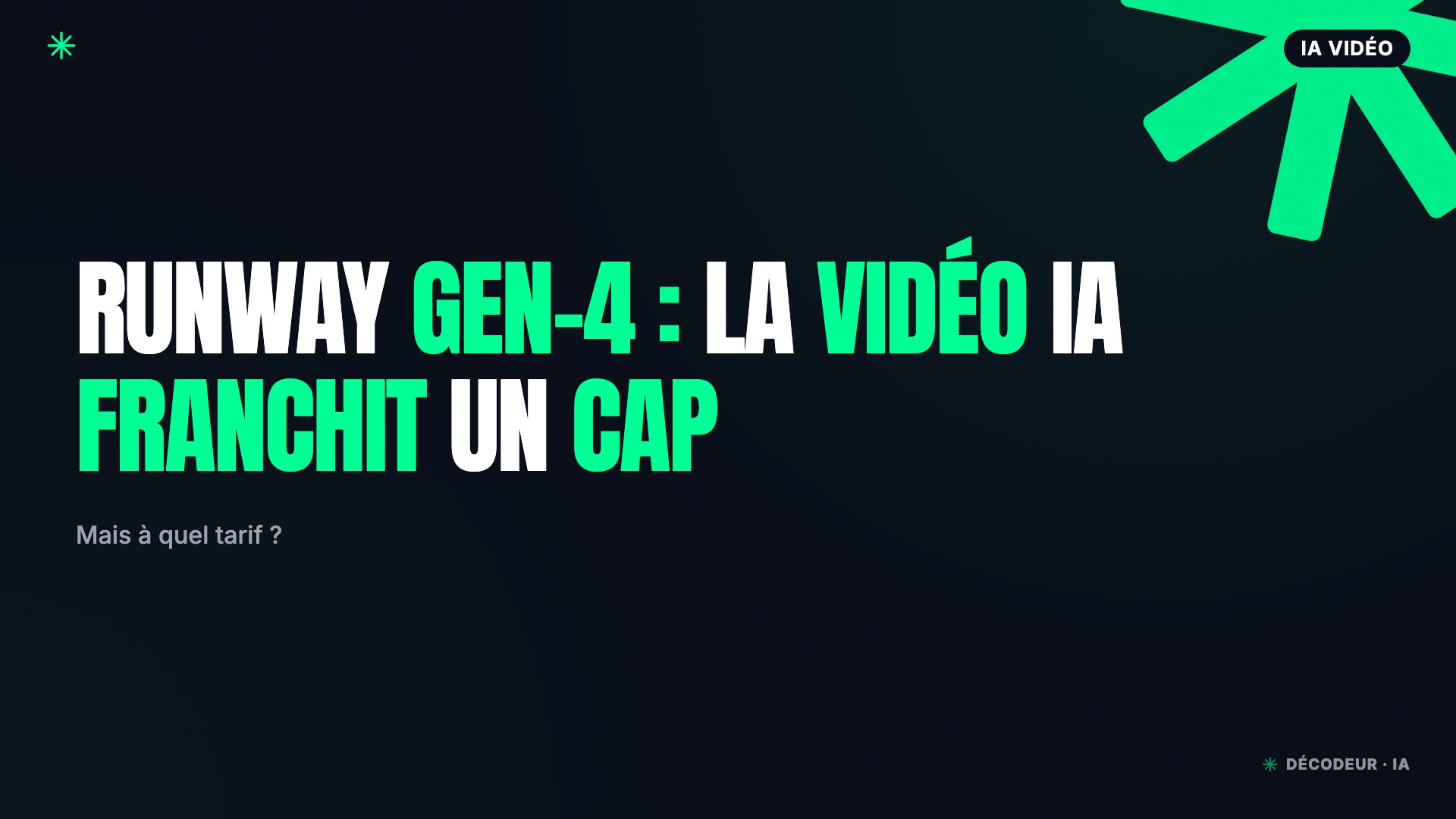 Interface Runway Gen-4 montrant une vidéo générée par IA en 4K avec piste audio synchronisée