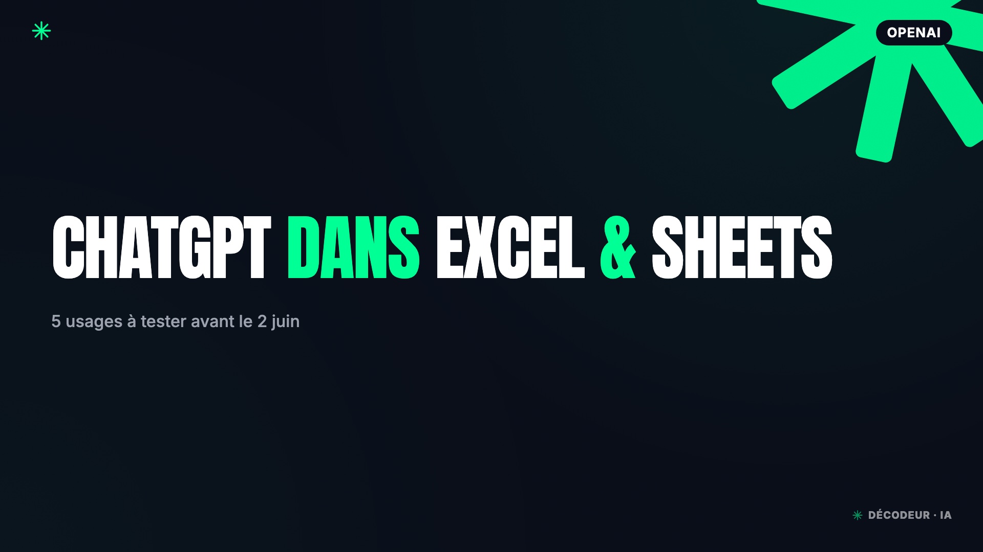 Interface ChatGPT pour Excel et Google Sheets en sidebar