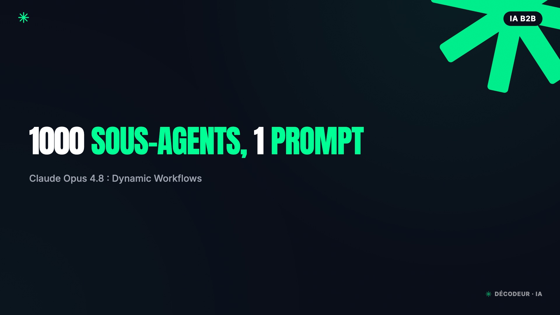 Schéma Claude Opus 4.8 orchestrant des sous-agents en parallèle dans Claude Code